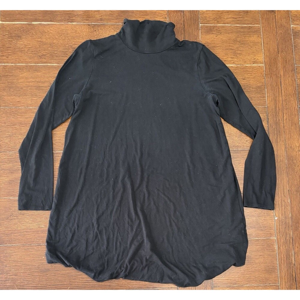 Eileen Fisher Tencel Black Sweater Size M Turtleneck NWOT